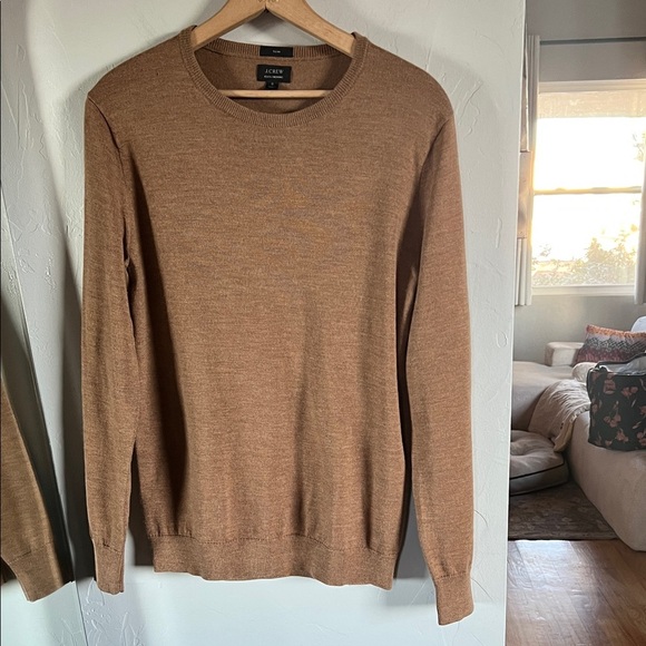 J. Crew Men's Brown 100% merino wool Crewneck Sweater - Picture 1 of 4